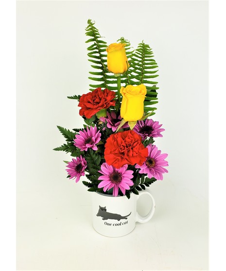 Everyone should Take a Break from time to time. this ceramic Mug with assorted fresh flowers can be the perfect Thank You! Please choose a color option.