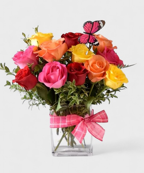 Rainbow wishes for your loved one! all the best and brightest color available in this mixed dozen