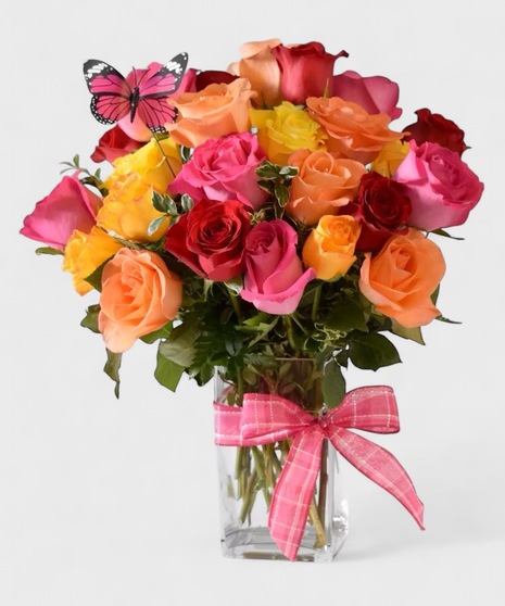 Rainbow wishes for your loved one! all the best and brightest color available in this mixed dozen